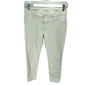 DL1961 Women’s Florence Insta Sculpt Cropped Smart Denim Jeans White Size 26